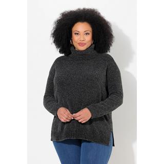 Ulla Popken  Pull oversize en maille chenille, col montant et manches longues 