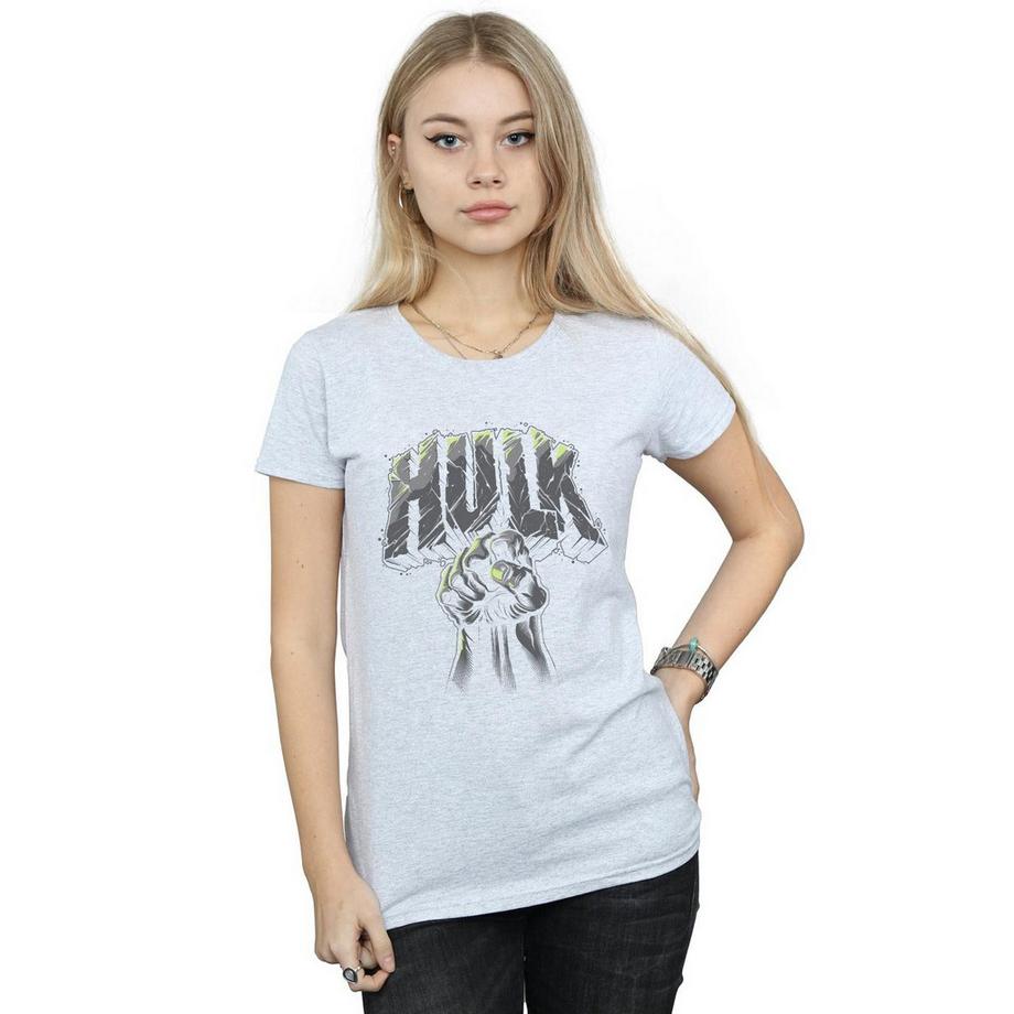 MARVEL T-Shirt Stampa Pugno di Hulk  