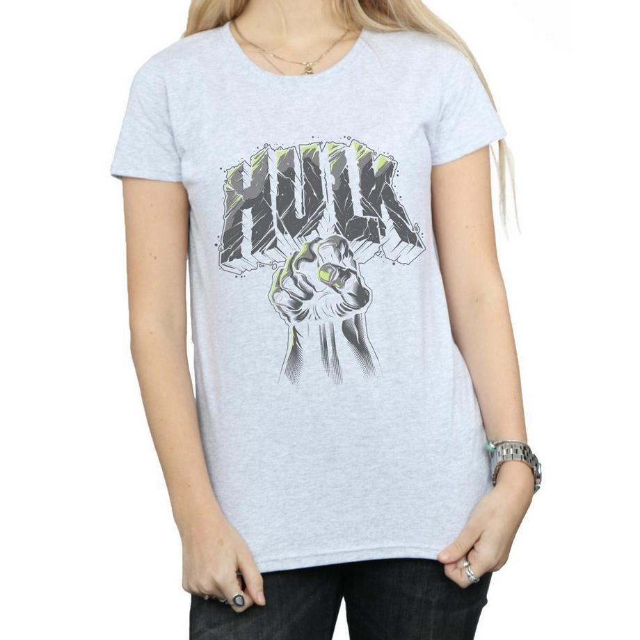 MARVEL T-Shirt Stampa Pugno di Hulk  