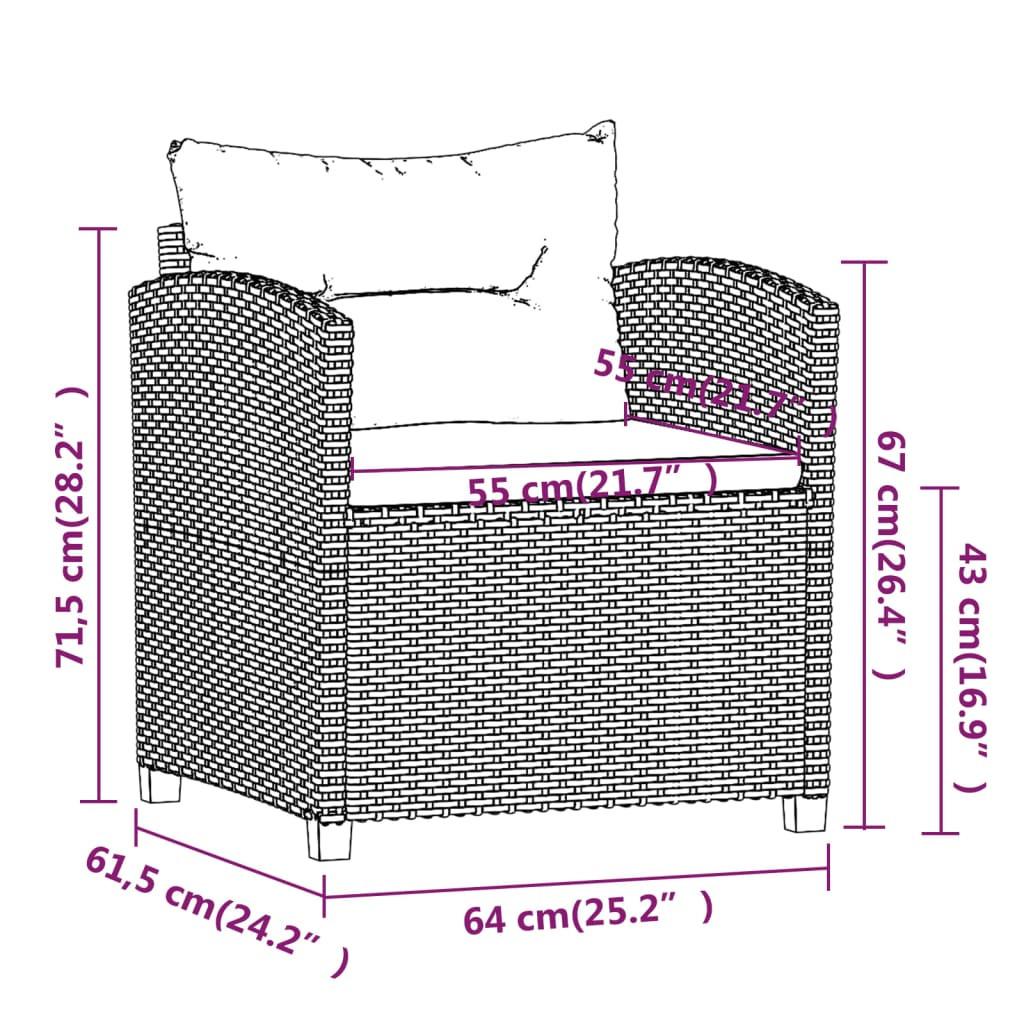 VidaXL Ensemble de meubles de jardin rotin synthétique  