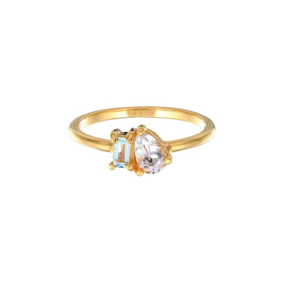 Elli  Ring Elli Premium Ring Topas Tropfen Elegant 925 Silber Vergoldet 