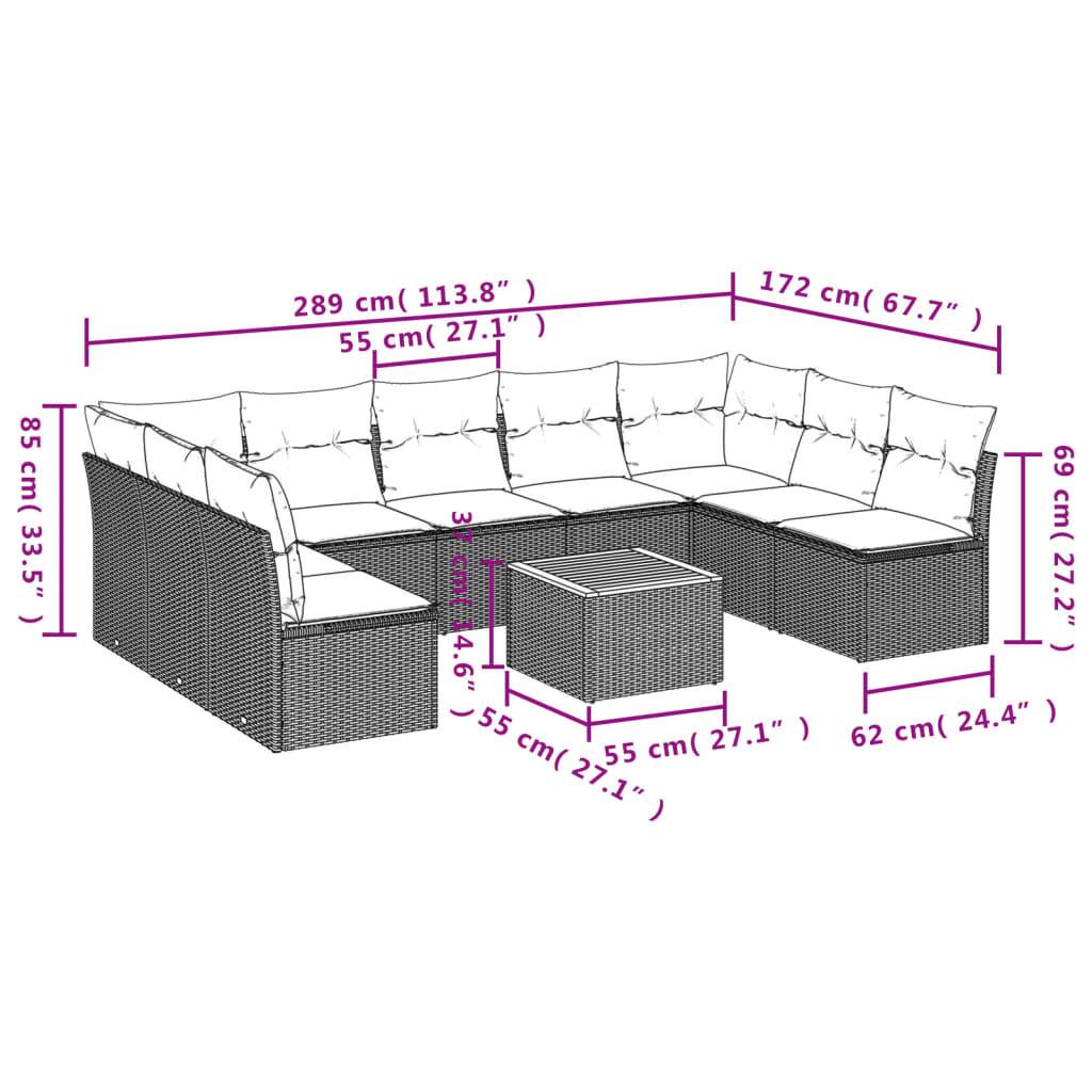 VidaXL set divano da giardino Polirattan  