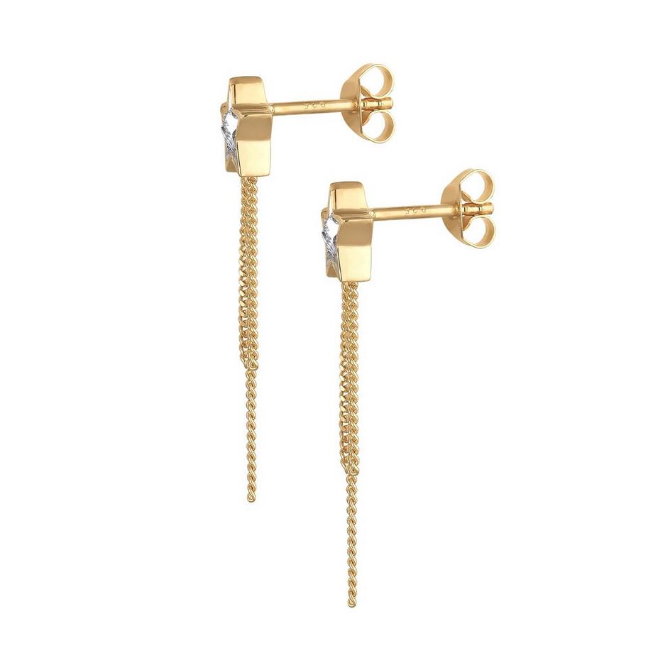 Elli  Ohrringe Kristall Stern Ketten Look Glamourös 