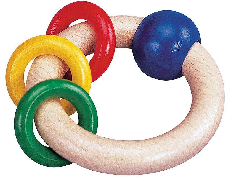Spielba Holzspielwaren  Kleinkind Greifling 3 Ringe 