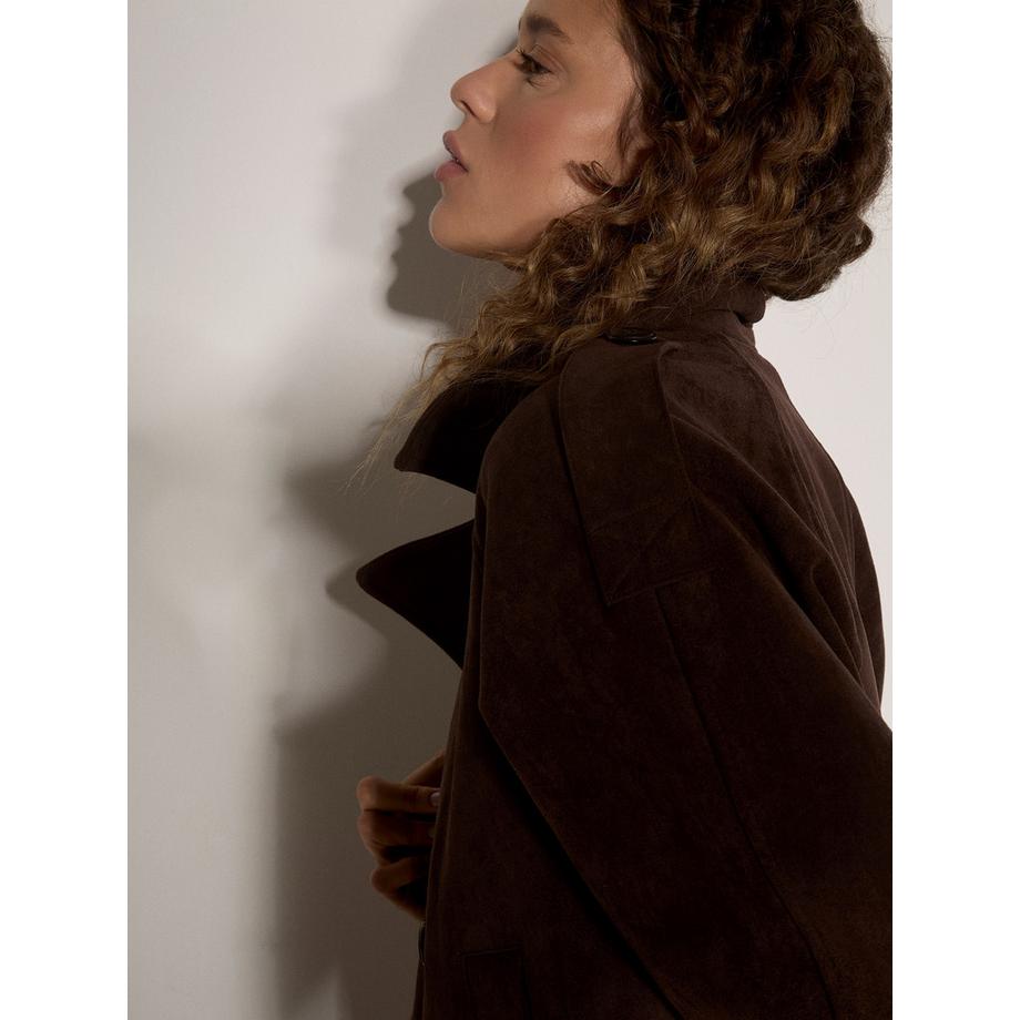 APRICOT Kurze Trenchcoat-Jacke aus Suedette  