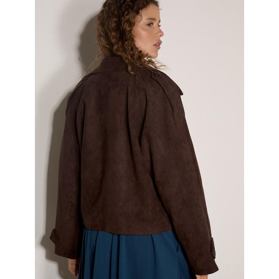 APRICOT Kurze Trenchcoat-Jacke aus Suedette  