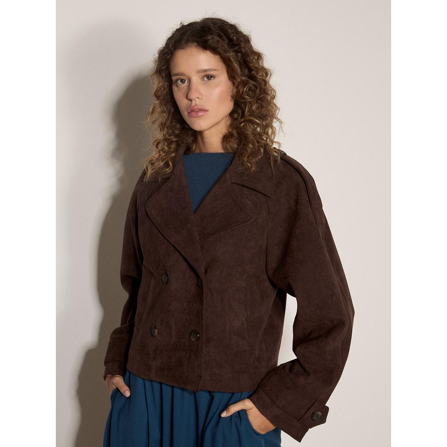 APRICOT Kurze Trenchcoat-Jacke aus Suedette  