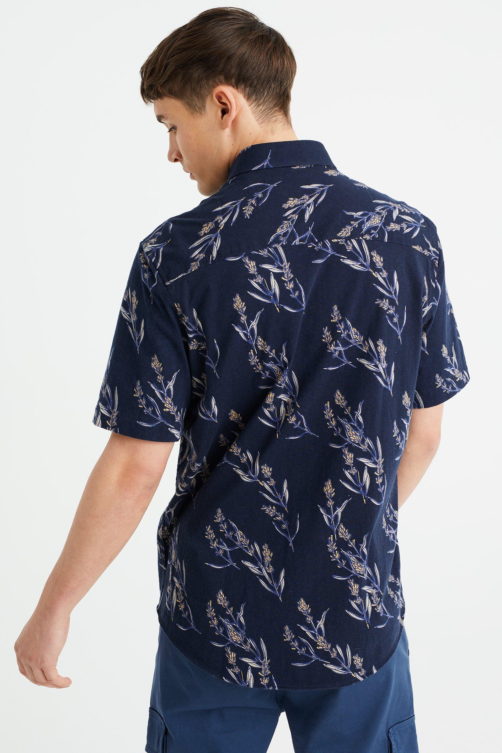 WE Fashion Herren-Regular-Fit-Hemd Mit Muster  