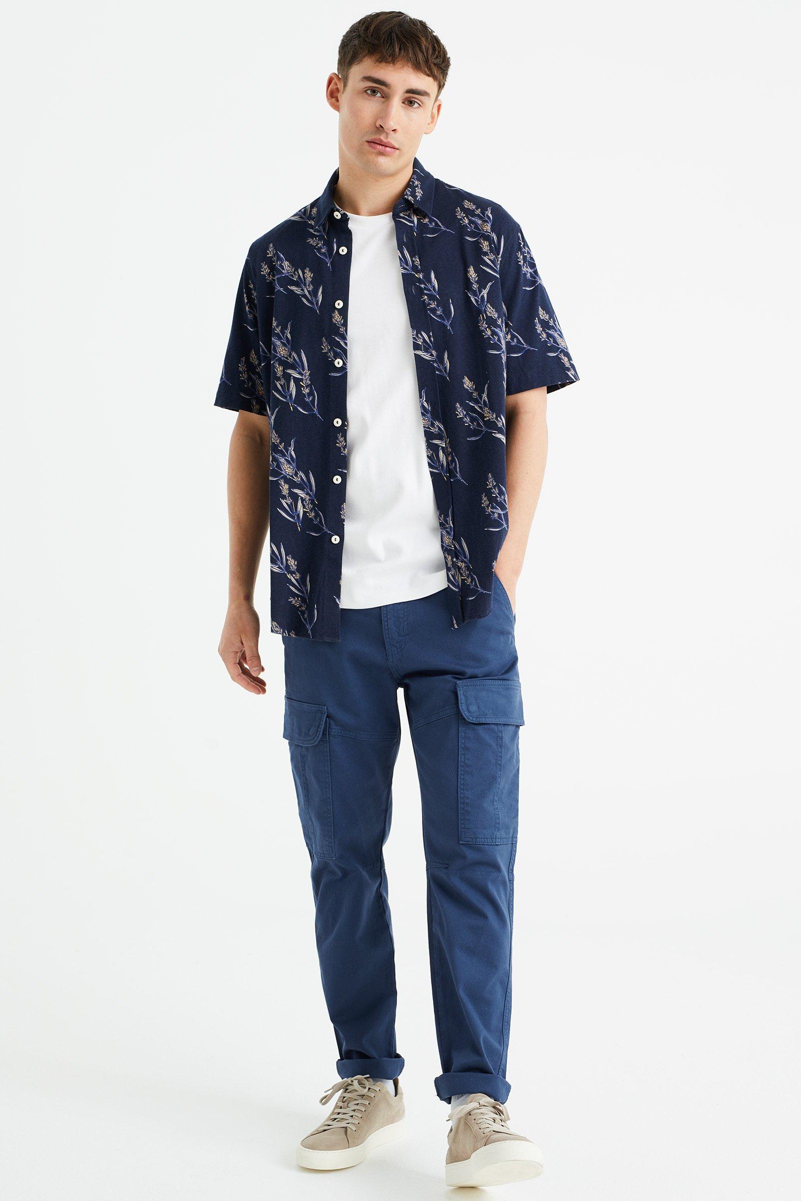 WE Fashion Herren-Regular-Fit-Hemd Mit Muster  