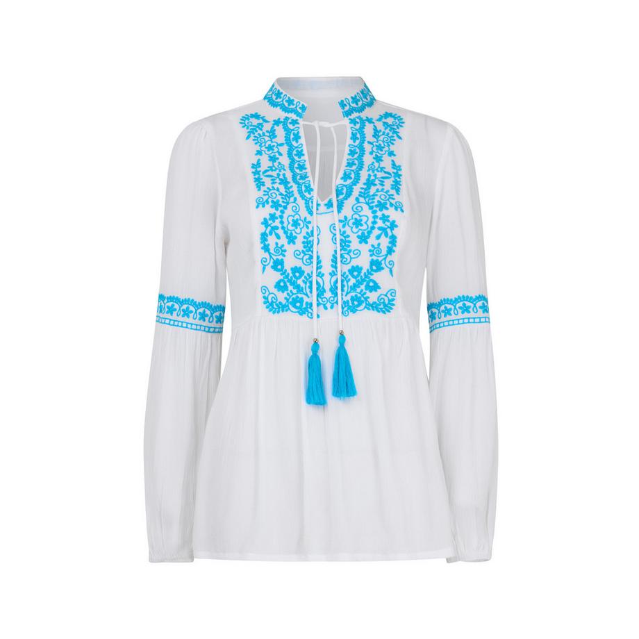 Joe Browns Crinkle-Tunika mit Quastendetail und Stickerei  