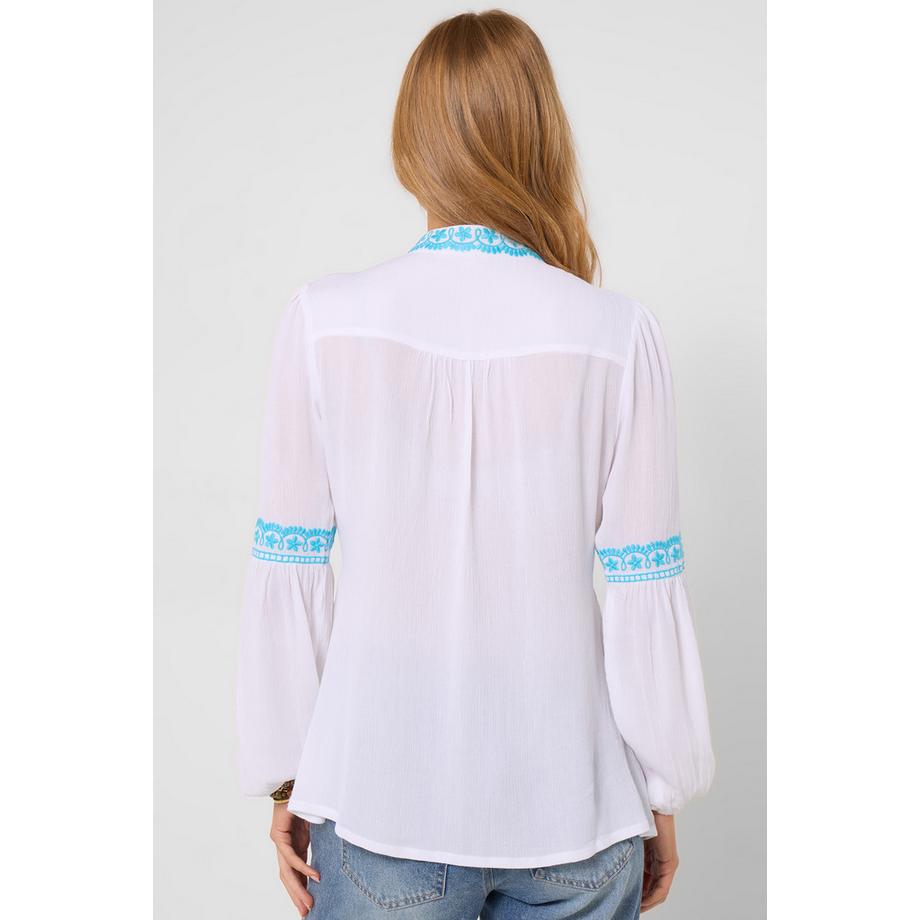Joe Browns Crinkle-Tunika mit Quastendetail und Stickerei  
