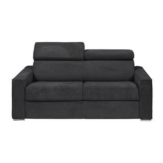 Vente-unique Schlafsofa mit Matratze 3-Sitzer - Liegefläche mit Lattenrost mit breiten Latten 140 cm - Matratze 18 cm - Cord - Grau - VIZIR  