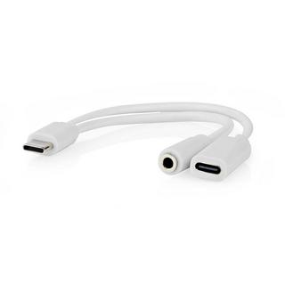 Nedis  USB-C™ Adapter | USB 2.0 | USB-C™ Stecker | USB-C™ Buchse / 3,5 mm Buchse | 0,10 m | Rund | Vernickelt | PVC | Weiß | Box 