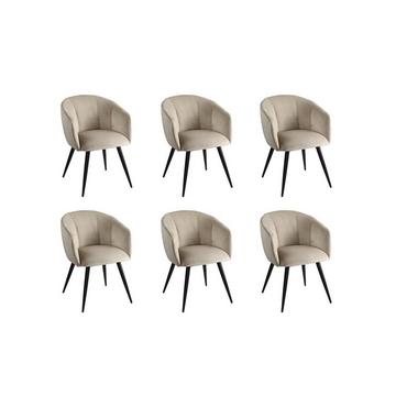 Lot de 6 chaises VADIM Velours métal