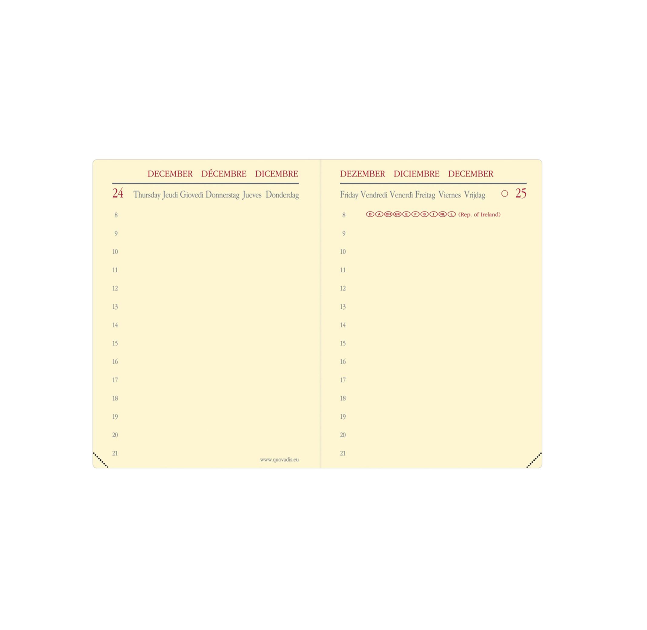 Quo Vadis Quo Vadis - Agenda - 2025 - Miniday - Giornaliera - Multilingua - Impala - Blu - 12 mesi da gennaio a dicembre - 7x10 cm - Carta Clairefontaine Avorio - Prodotto in Francia  