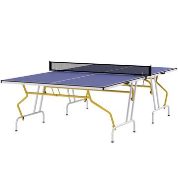 Table De Ping-Pong Table Pliante En Quarts Avec Filet De Ping-Pong, 2 Raquettes De Ping-Pong, 3 Balles, Bleu