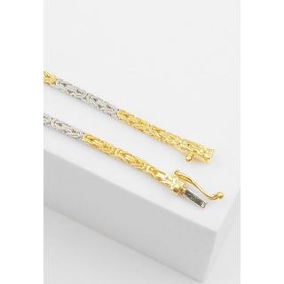 MUAU Schmuck  Bracelet Königskette Bicolor Gelbgold-/Weissgold 750, 2mm, 19cm 