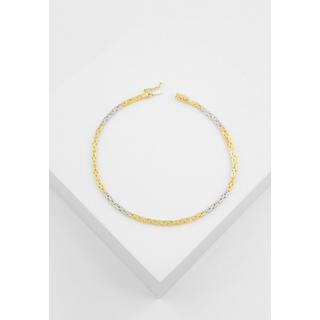 MUAU Schmuck  Bracelet Königskette Bicolor Gelbgold-/Weissgold 750, 2mm, 19cm 