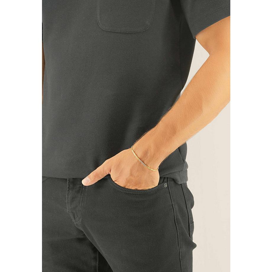 MUAU Schmuck  Bracelet Königskette Bicolor Gelbgold-/Weissgold 750, 2mm, 19cm 