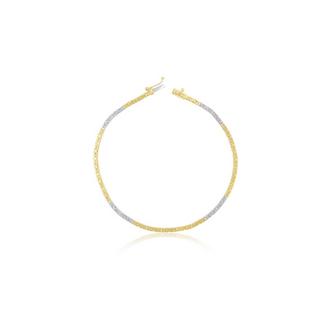 MUAU Schmuck  Bracelet chaine royale bicolore or jaune/or blanc 750, 2mm, 19cm 