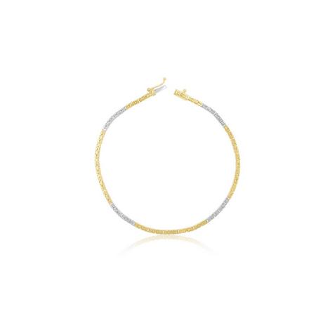 MUAU Schmuck  Bracelet chaine royale bicolore or jaune/or blanc 750, 2mm, 19cm 