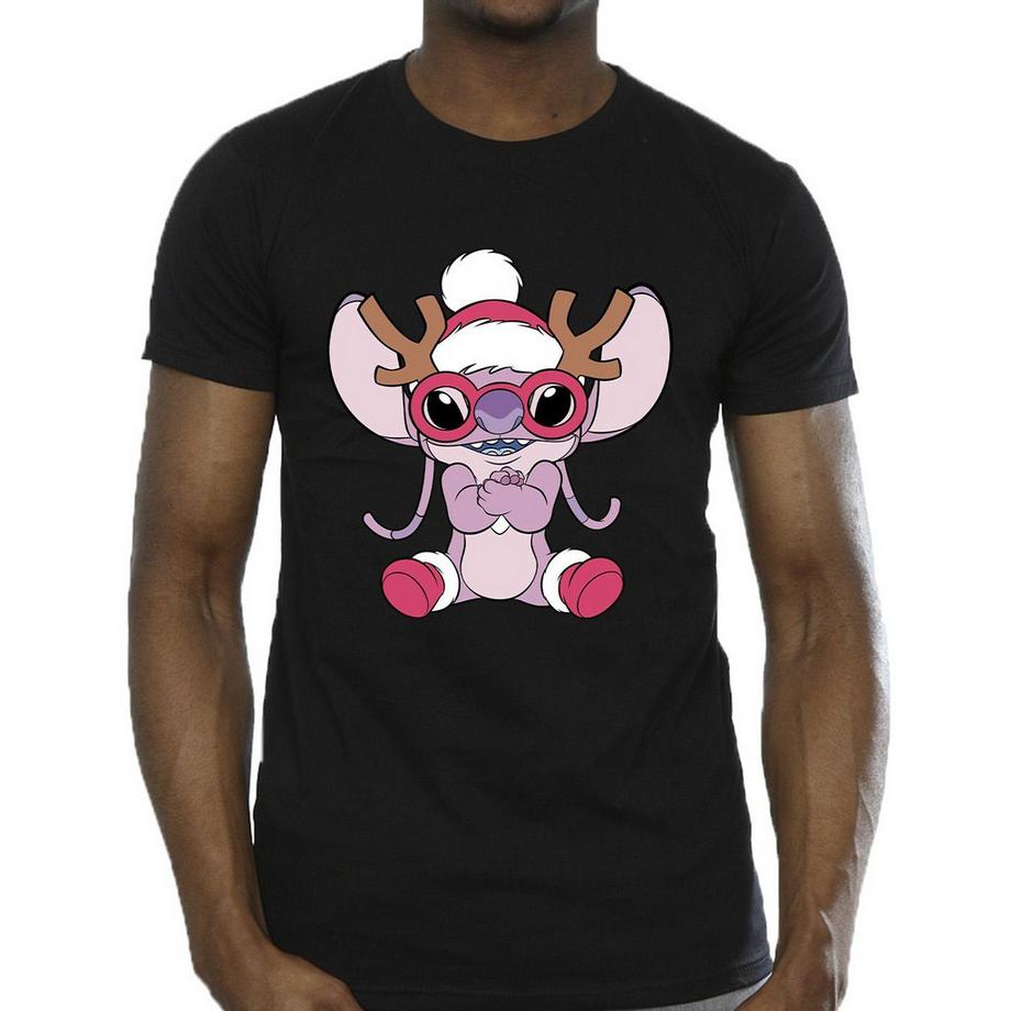 Disney Stitch Weihnachts Grafik Print T-Shirt  