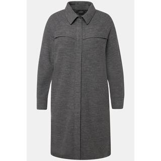 Ulla Popken Cappotto Lana Cotta Colletto Camicia Cerniera Doppio Cursore  