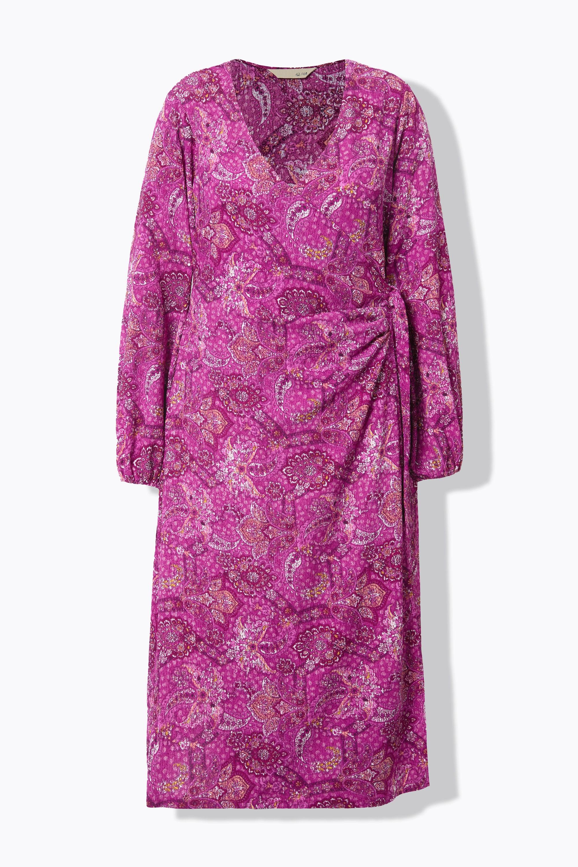 Studio Untold Maxi Wickelkleid Straight Shape Alloverprint Ballonärmel  