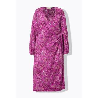 Studio Untold Maxi Wickelkleid Straight Shape Alloverprint Ballonärmel  