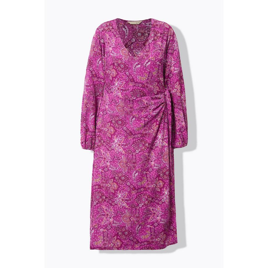 Studio Untold Maxi Wickelkleid Straight Shape Alloverprint Ballonärmel  