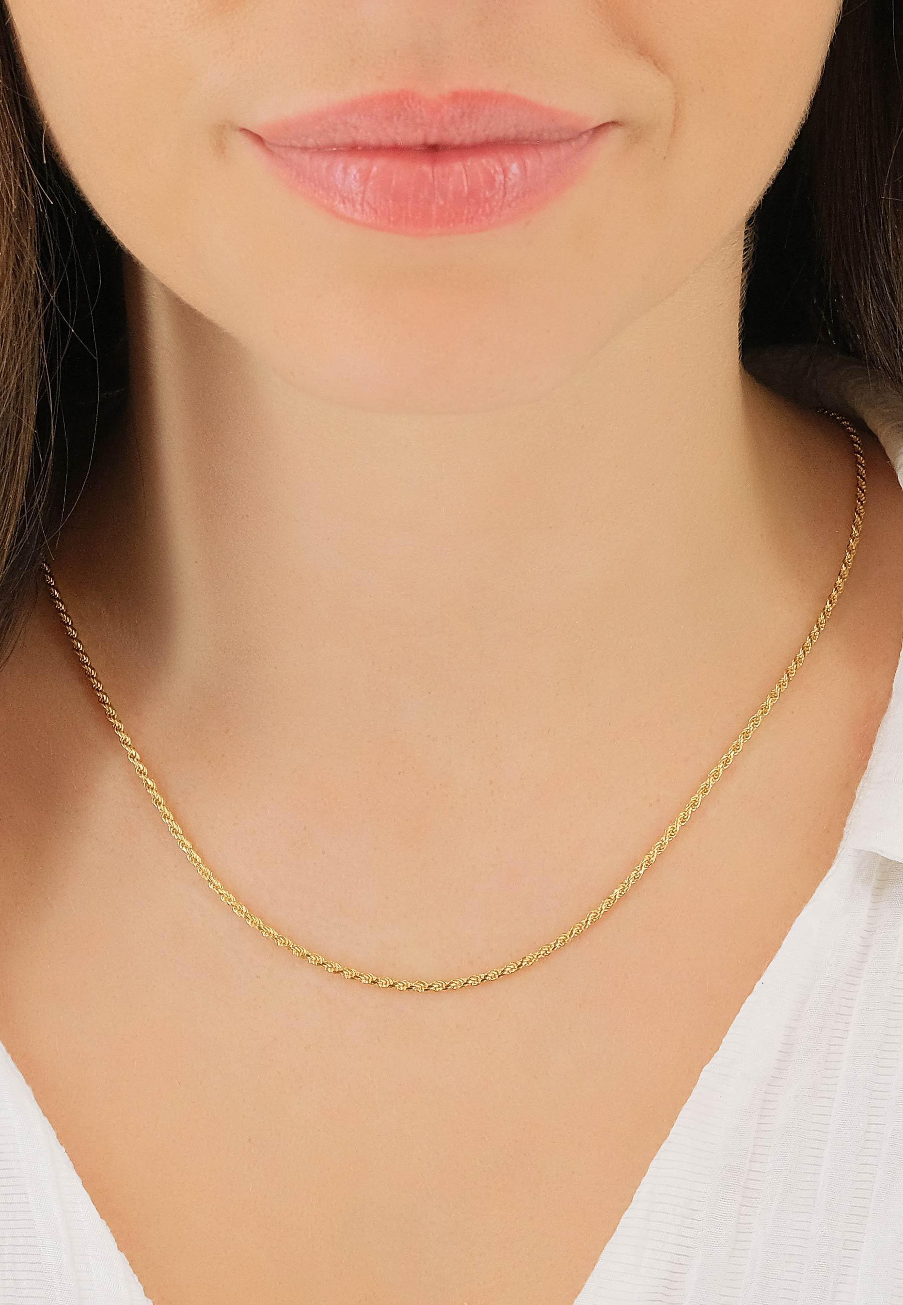 MUAU Schmuck  Collier cordon or jaune 750, 1.8mm, 42cm 