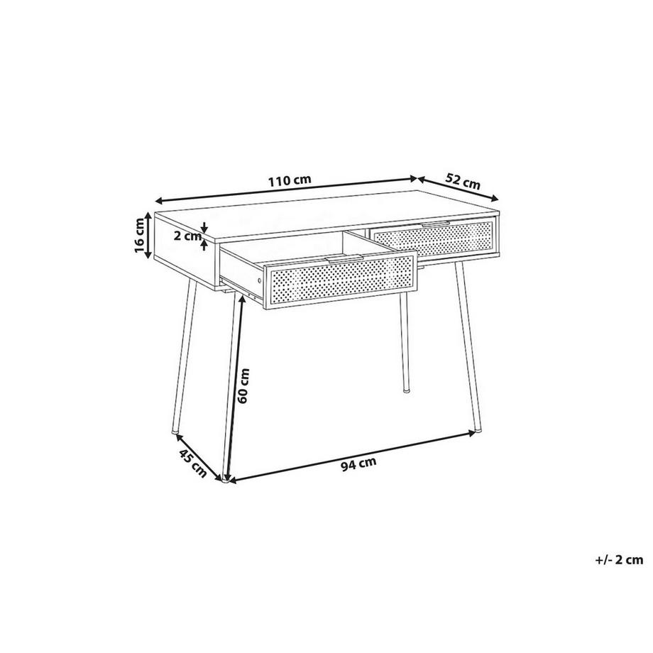 Beliani Table de bureau en Panneau de particules de bois Moderne CHULA  