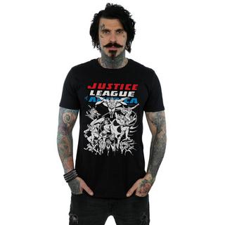 DC COMICS  Justice League Mono Action Pose TShirt 