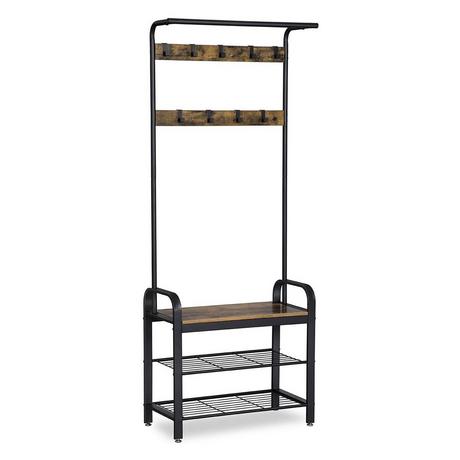 Calicosy Garderobenständer mit 9 Haken und Schuhbank  