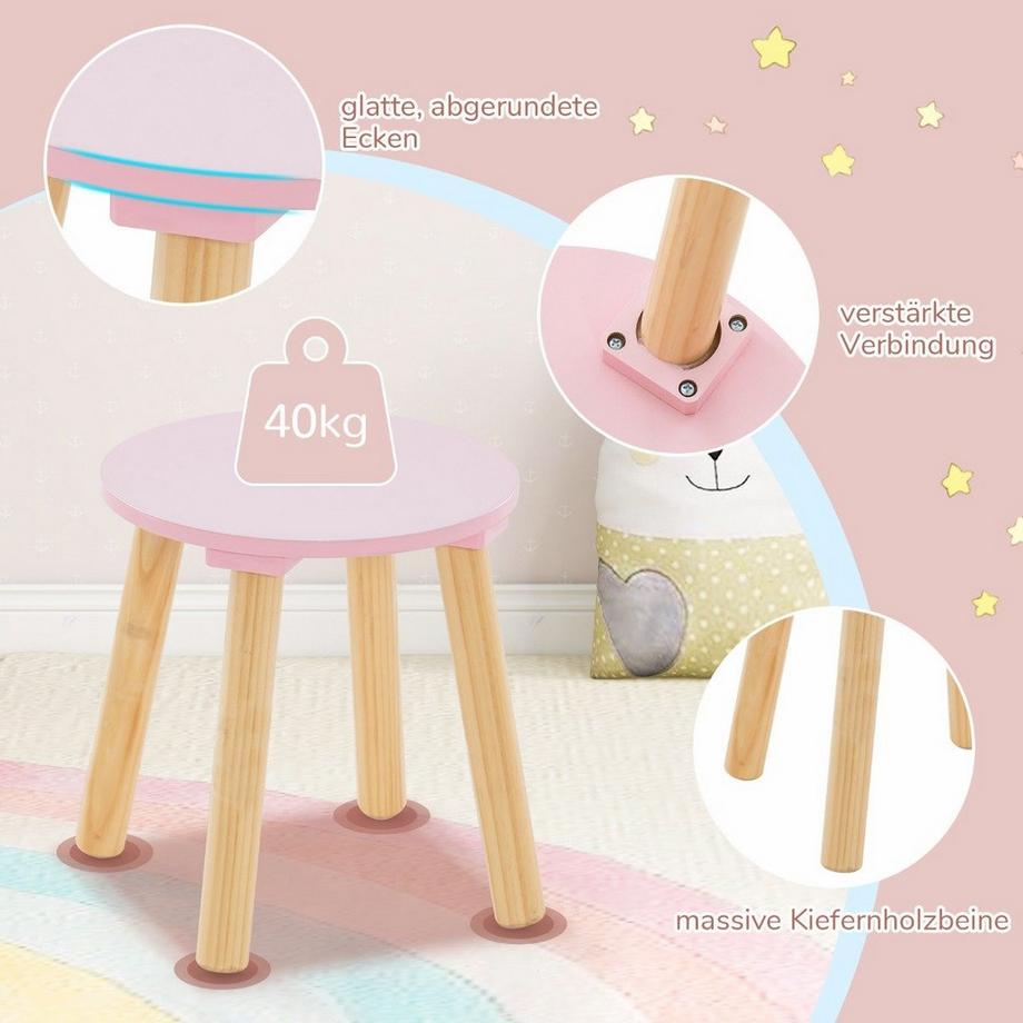 Northix  Ensemble de coiffeuse pour enfants, 2 en 1 