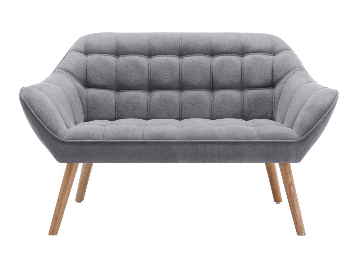 Vente-unique Sofa 2-Sitzer & Sessel - Stoff - Grau - CASERTA  