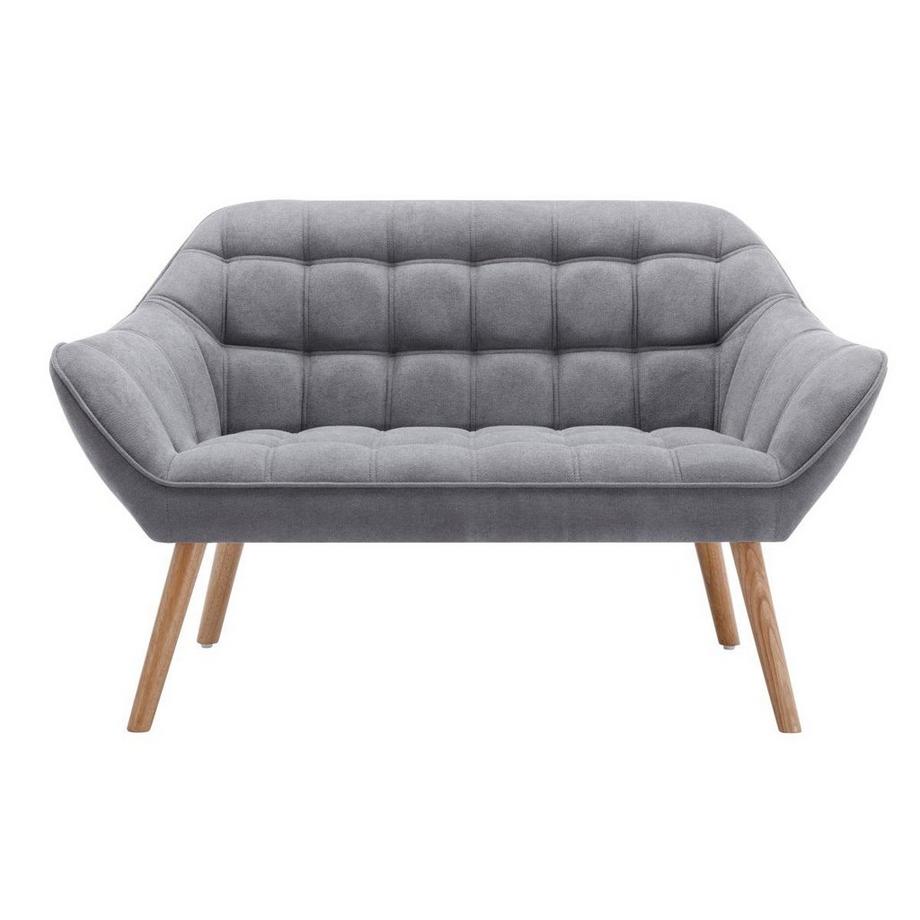 Vente-unique Canapé 2 places et fauteuil en tissu gris CASERTA  