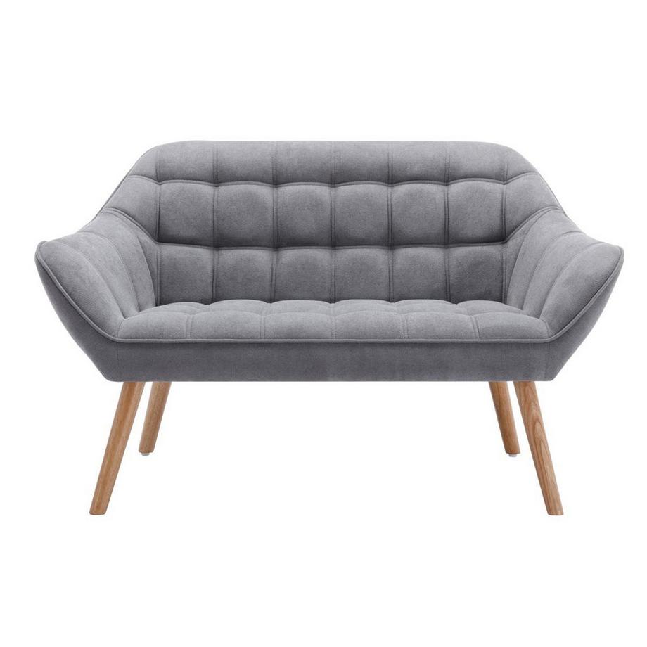 Vente-unique Canapé 2 places et fauteuil en tissu gris CASERTA  