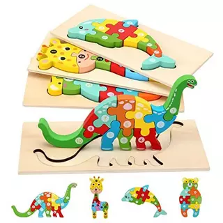 Activity-board Puzzle en bois pour les tout-petits, jouet éducatif  d'apprentissage en bois