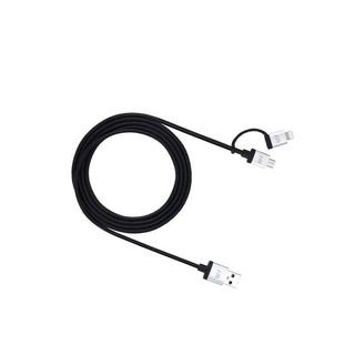 justmobile  AluCable Duo cavo USB 1,5 m USB A Micro-USB B/Lightning Alluminio, Nero 