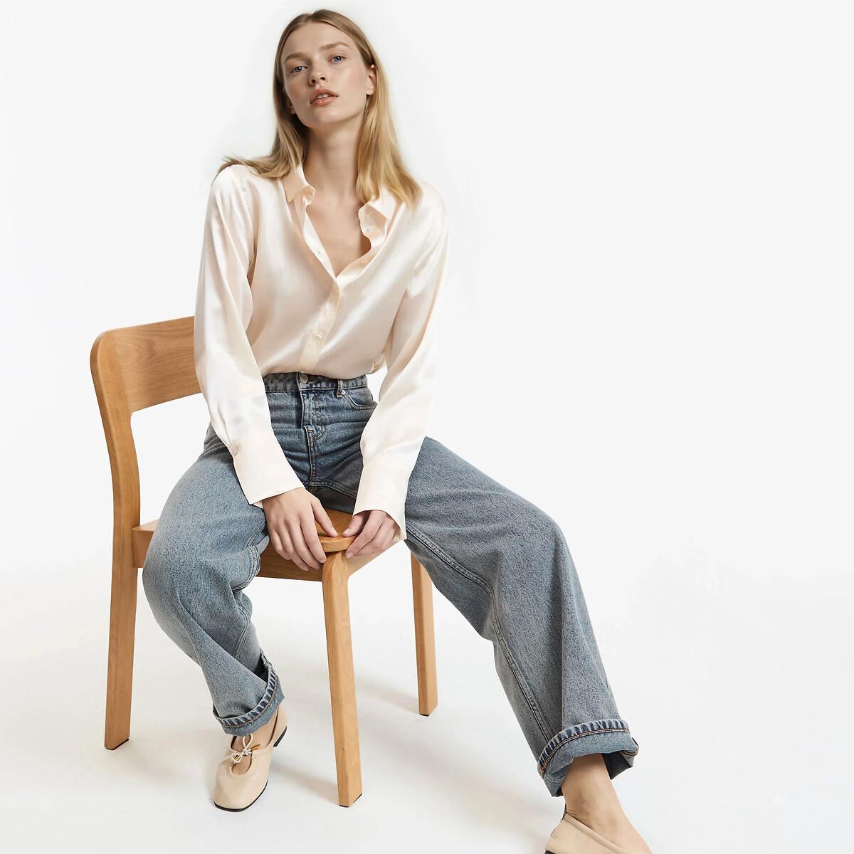 La Redoute Collections Camicetta di seta a maniche lunghe  