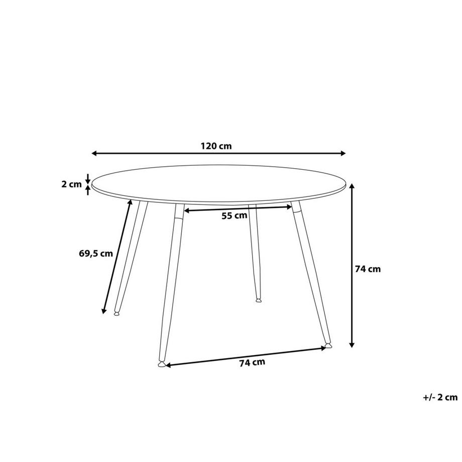 Beliani Table de repas en MDF Rétro BOVIO  