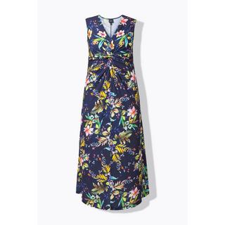 Ulla Popken Jersey Maxikleid Blütenmuster Drapierung  
