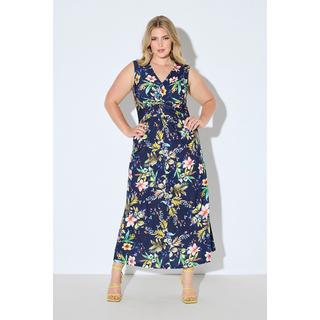 Ulla Popken Jersey Maxikleid Blütenmuster Drapierung  