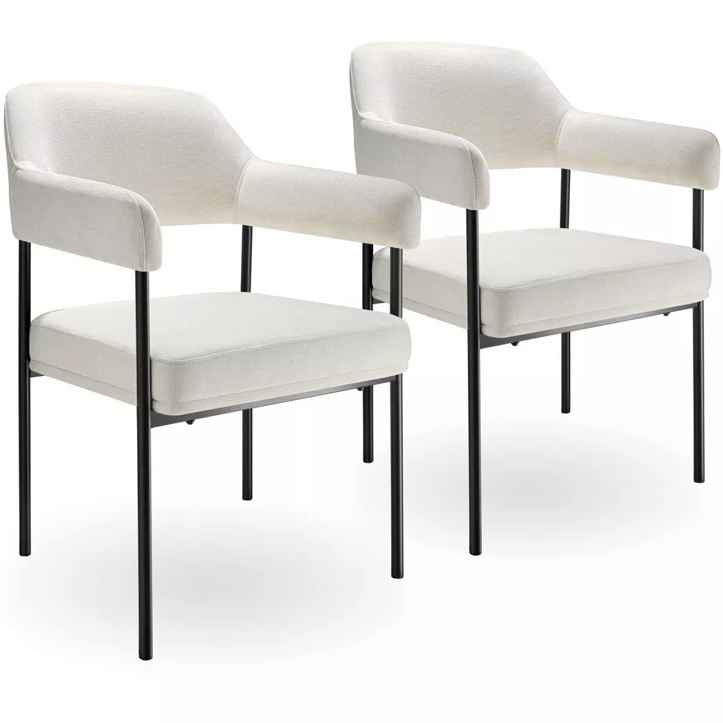 Tectake - Fauteuil DOÉ rembourré, 2 Stück, Noir/Blanc
