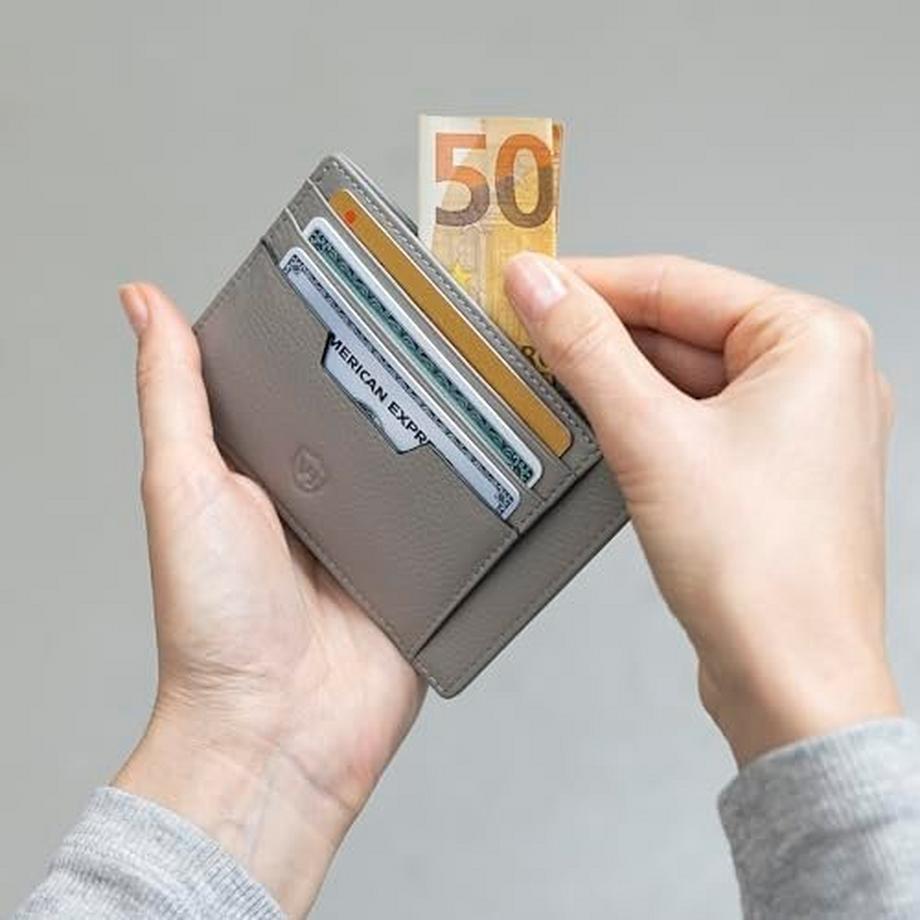 Only-bags.store RFID Nappaleder Kartenetui 9 Fächer Querformat  