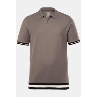 JP1880  Maglia polo con taglio speciale per l'addome e mezze maniche grigio 