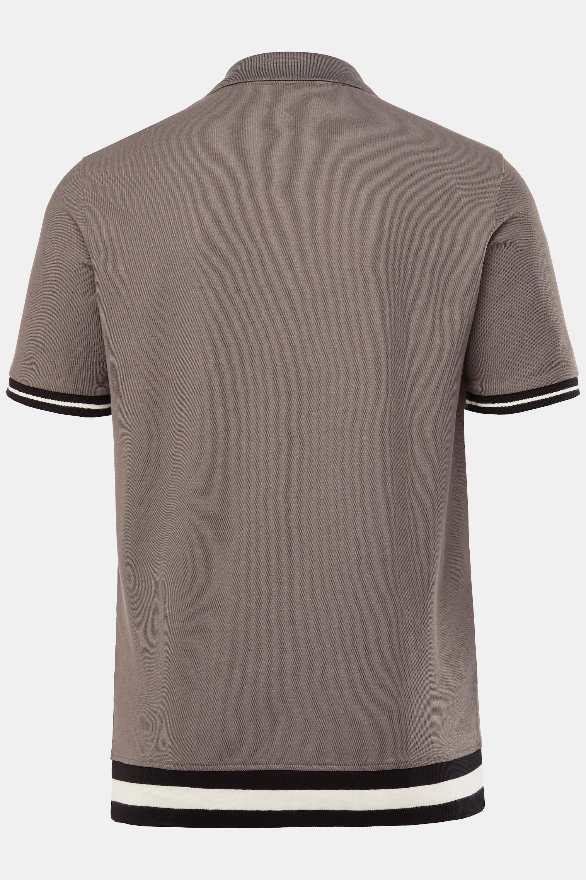 JP1880  Maglia polo con taglio speciale per l'addome e mezze maniche grigio 