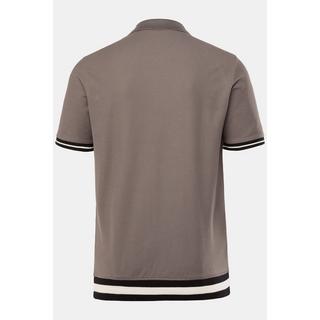 JP1880  Maglia polo con taglio speciale per l'addome e mezze maniche grigio 