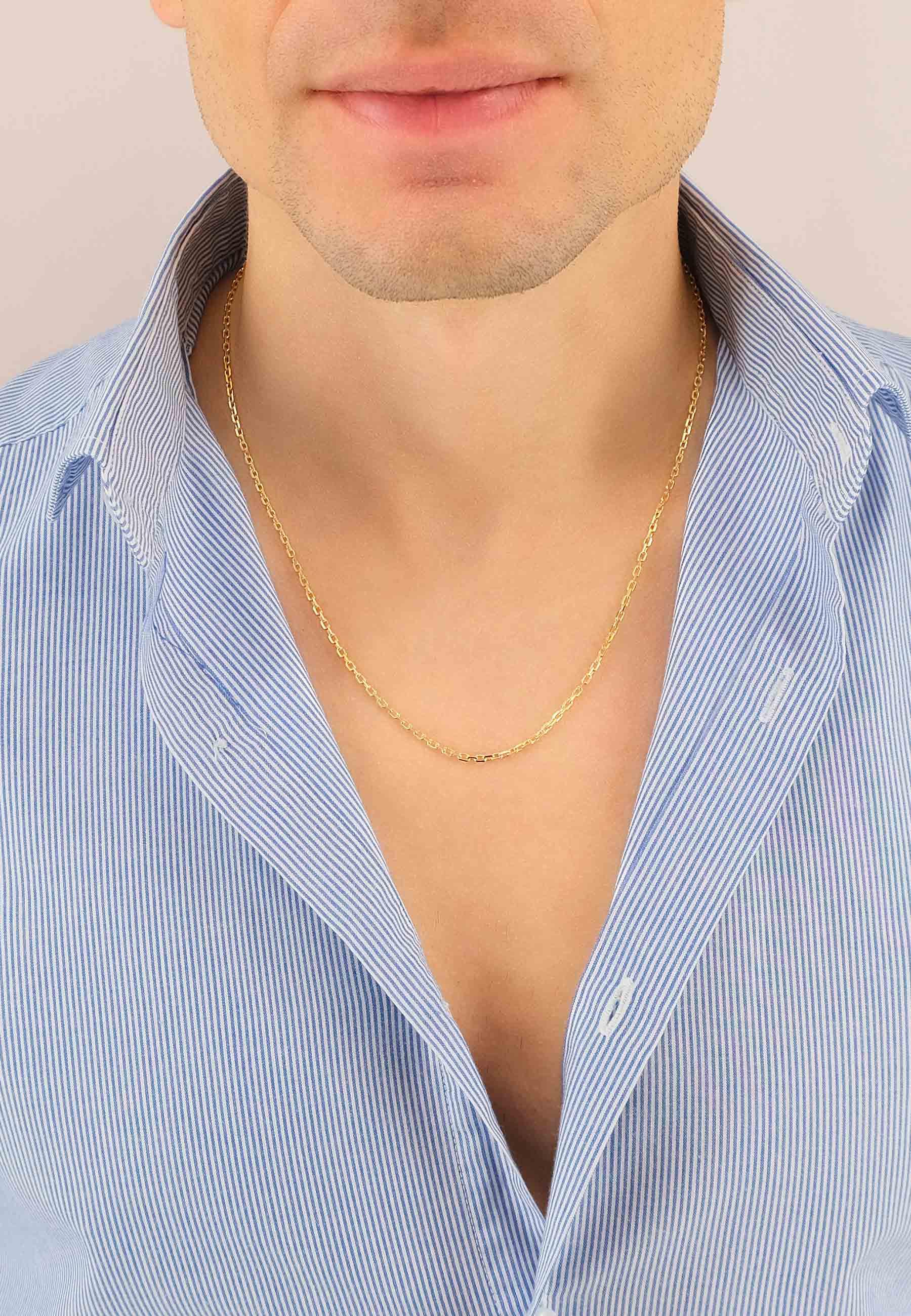 MUAU Schmuck  Collier Anker Gelbgold 750, 2mm, 45cm 